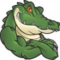 Stickertalk Crocodile Mascot Sticker 5 Inches By 