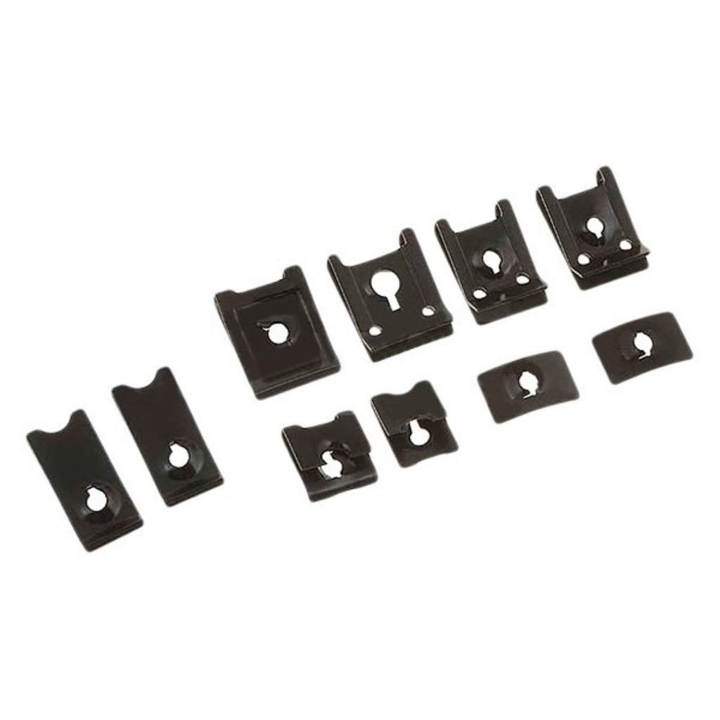 Clip Spring Nuts Steel Black Open End Design J And U Style 6 3 16 In Callout Size Alx-pau-mm-45382-cl360a50 10 Piece Assortment
