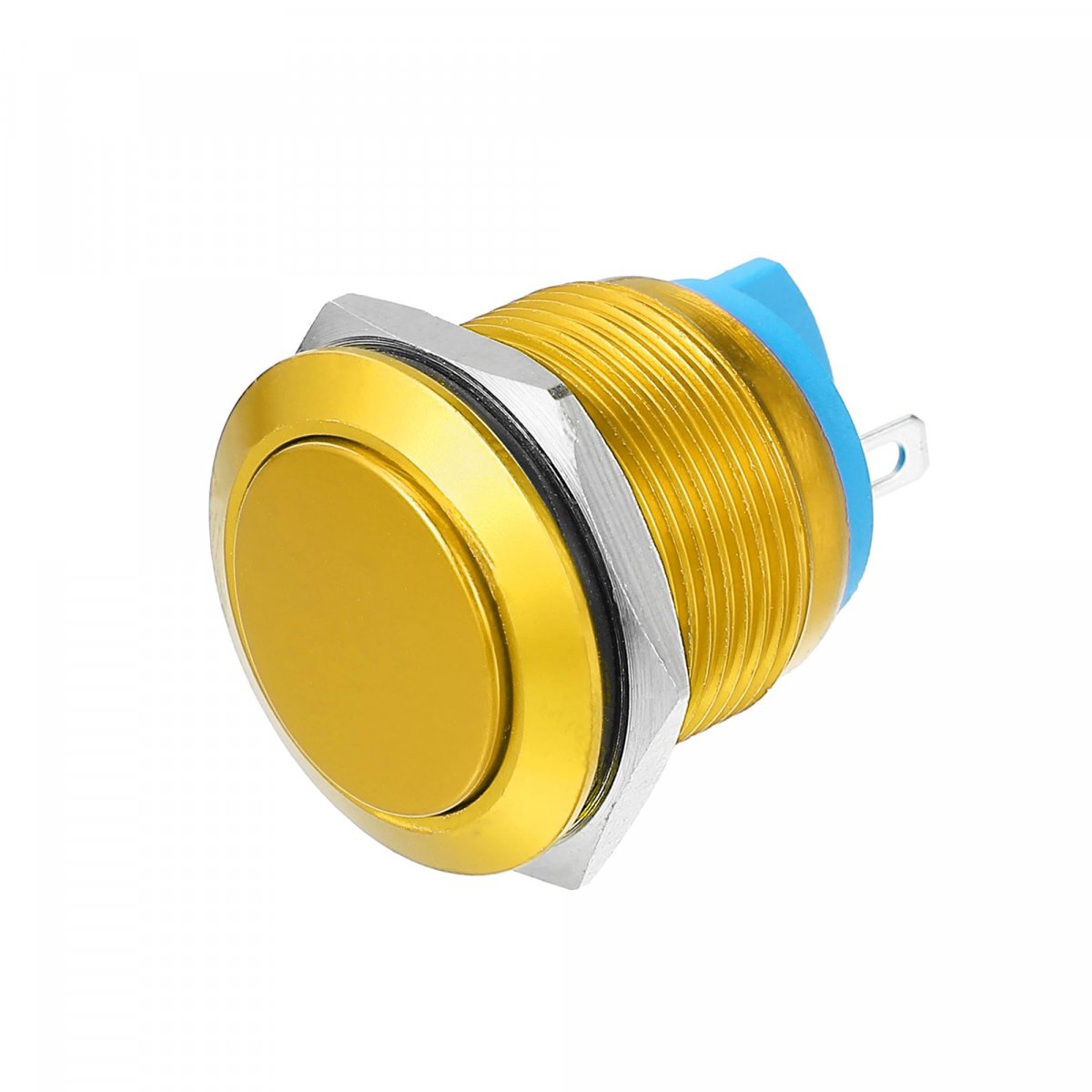 19 Mm Car Momentary Push Button Switch Aluminum Alloy Round Start Spst 1no Ac 250v Gold Tone