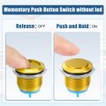 19 Mm Car Momentary Push Button Switch Aluminum Alloy Round Start Spst 1no Ac 250v Gold Tone