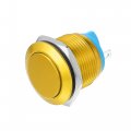 19 Mm Car Momentary Push Button Switch Aluminum Alloy Round Start Spst 1no Ac 250v Gold Tone 