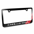 Ipick Image Made For Dodge Challenger Red Stripe Black Metal License Plate Frame