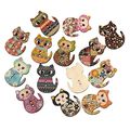 Tinksky Wooden Buttons Multicolored Cat Shaped 2 Holes Wood Printing Sewing For And Crafting Diy Pack Of 50 Mixed Color