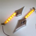 Spike Diamond Led Turn Signal Integrated Mirrors For Cruiser Motorcycles Chrome Finish Mt209 Ttt001 