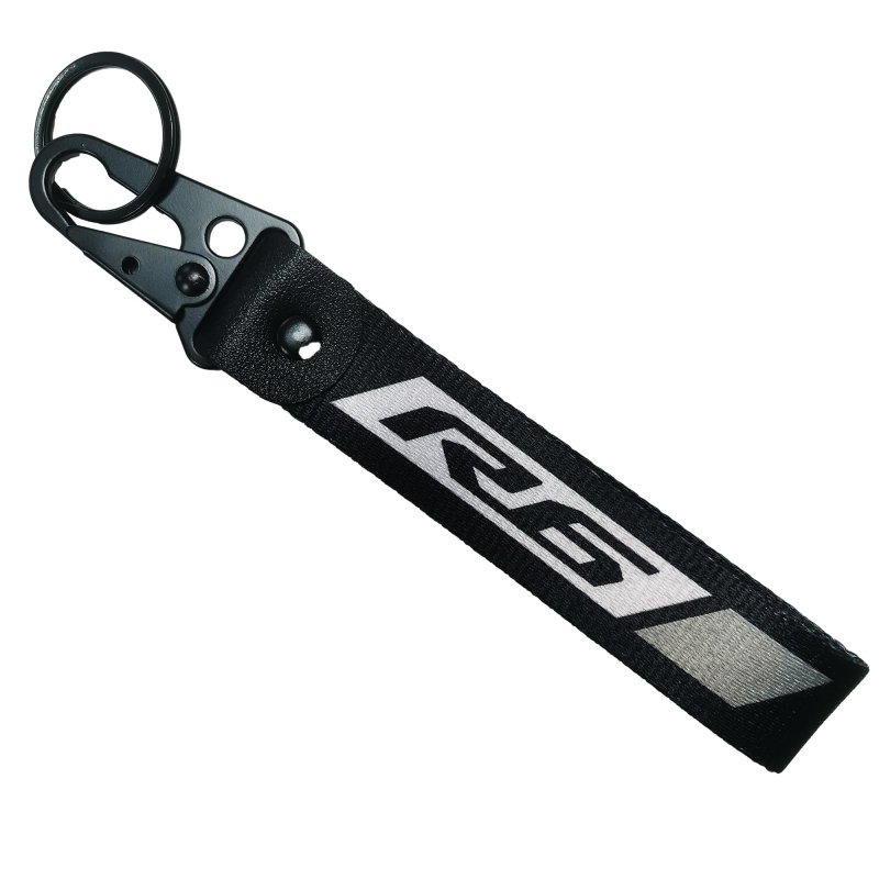 Grey Motorcycle Metal Key Holder Chain Tag With Stamp Logo Nylon Rope For Yamaha Yzf R6 Yzfr6 636