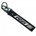 Grey Motorcycle Metal Key Holder Chain Tag With Stamp Logo Nylon Rope For Yamaha Yzf R6 Yzfr6 636 