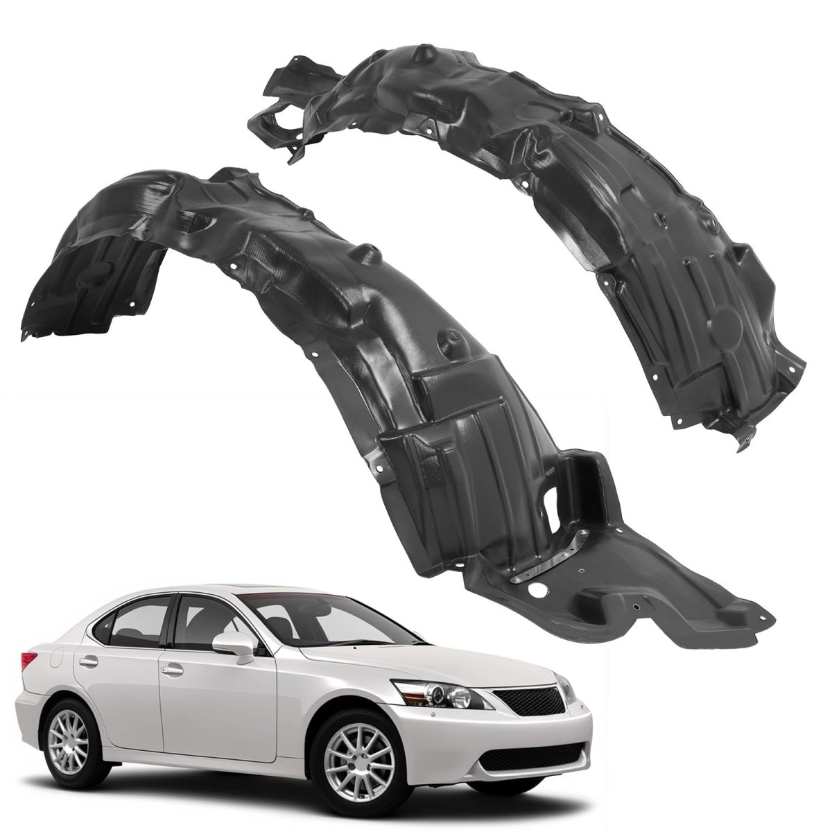 Front Fender Liner Inner Panel Set For 2006-2008 Lexus Is250 Is350 Replacement 5380553020 5380653020 Lx1250112 Lx1251112 Driver