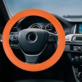 Uxcell 33cm Silicone Car Steering Wheel Cover Soft Non-slip Protector Universal Fit 32-40cm Orange