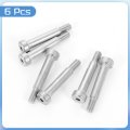 6pcs 304 Stainless Steel Shoulder Bolt 6mm Dia 25mm Length M5 Thread Hex Socket Bolts For Textile Hydraulic Injection Molding