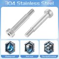 6pcs 304 Stainless Steel Shoulder Bolt 6mm Dia 25mm Length M5 Thread Hex Socket Bolts For Textile Hydraulic Injection Molding