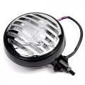 Krator 6 Black Chrome Motorcycle Headlight With Grill High Low Headlamp Bottom Mount