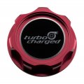 Vms Racing Red Oil Cap With Black Turbocharged Emblem In Cnc Machined Billet Aluminum Compatible Honda Acura Integra