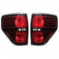 Kuafu Tail Light Brake Lamp Compatible With 2009-2014 Ford F-150 F150 Replacement For Fo2819150 Fo2818148 Black Housing Clear