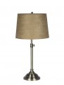 Urbanest Windsor Adjustable Table Lamp Antique Brass Finish Base With Tan Suede Lampshade 