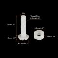 Uxcell 20 Pairs Nylon Screw Nut Assortment M3x12mm Slotted Pan Head Screws M3 Hex Nuts For Machinery Electronics White