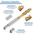 2pcs Spiral Flute Thread Taps 1 4-20 Unc 2b Machine Threading Tap Bit Titanium Coated Screw Tapping Repair Tool M2 High-speed