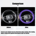 Uxcell Universal Silicone 14 6 37cm Steering Wheel Cover Foldable Tire Design Protector Interior Trim For Car Purple