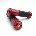 Httmt Trhb-a- Motorcycle Red Cnc S On Rubber Hand Grips Fit For Bimmer S1000rr Aprilia Buell Ducat Panigale Cbr Yamah Kawasak 