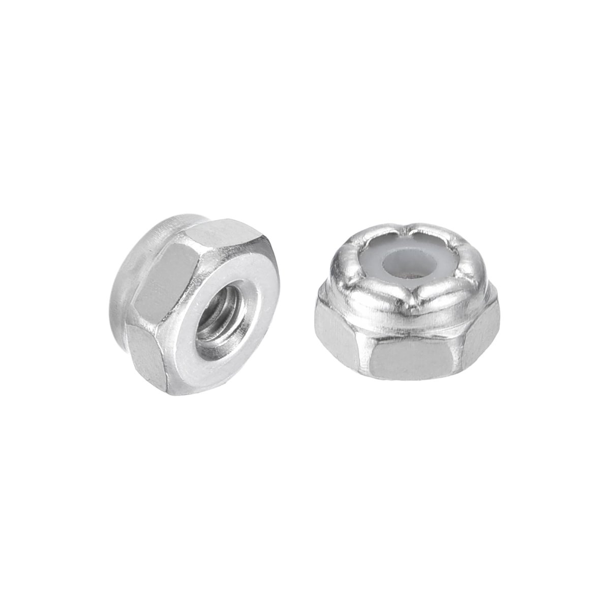 10pcs 6-32 Nylon Insert Hex Lock Nuts 304 Stainless Steel Self-locking Stop Nut For Industrial Construction Fasteners Silver