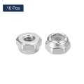 10pcs 6-32 Nylon Insert Hex Lock Nuts 304 Stainless Steel Self-locking Stop Nut For Industrial Construction Fasteners Silver