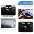 Pink Hearts Car Sunshade Windshield Sun Shade Window Shades Accordion Foldable Auto For Harmful Uv Rays 55 X 27 6 In