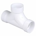 4811c3 3 In Hub X 2 Way Cleanout Tee Pvc Polyvinyl Chloride Solvent Weld Pipe Fitting White 