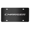 Ipick Image Compatible With Dodge Charger 3d Logo On Black Carbon Fiber Patten Stainless Steel License Plate