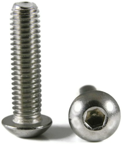 Button Socket Head Screws A2 Stainless Steel M6 X 1 0 8mm Internal Hex Drive Silver 100 Pack