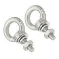 M3 9 1 8 X0 35 Stainless Steel Eye Bolts Threaded Screw Eyebolt Shoulder Ring With Nuts Washers For Lifting Hanging 2 Set 