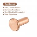 Uxcell 50pcs Copper Solid Rivets 1 8 X 15 64 Flat Head Rivet Metal Fasteners For Electrical Applications Leather Working