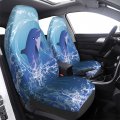 Delerain Car Seat Covers Set 2pcs Dolphin Jumping Universal Front Seats Vehicle Enterior Protector Suitable Fits Most Auto Suv
