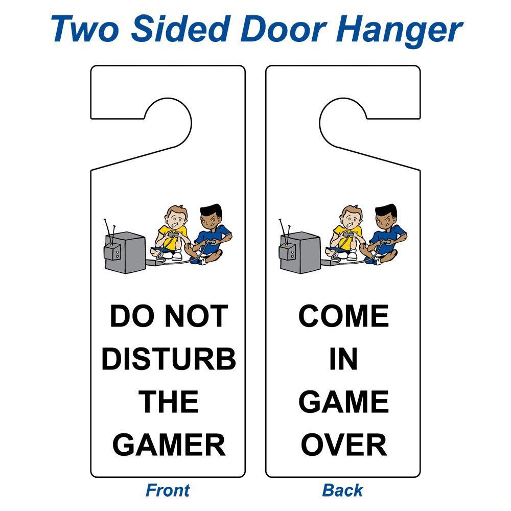 Compliancesigns Com Do Not Disturb The Gamer Come In Game Over Door Hanger Sign 8x3 Inch Plastic For Dining Hospitality Retail