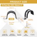 5pcs 38mm 1-1 2 Cable Clamp Hole 304 Stainless Steel Rubber Coated Cushion Insulated Clamps U Holder Pipe Strap With