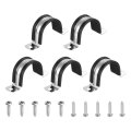 5pcs 38mm 1-1 2 Cable Clamp Hole 304 Stainless Steel Rubber Coated Cushion Insulated Clamps U Holder Pipe Strap With