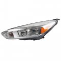 Dasbecan Halogen Headlights Assembly With Bulbs For Ford Focus 3rd Gen 2015-2018 W O Led Drl Left Driver Side Chrome Headlamp 