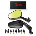 Mzs Motorcycle Mirrors Universal 10mm 8mm Heavy Duty Aluminum Motorbike Rear View Side Mirror Accessories Adjustable Black 