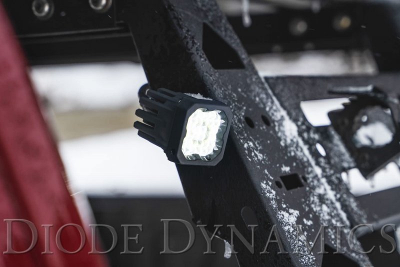 Diode Dynamics Stage Series C1 White Pro Standard Led Pod One Wide W Red Backlight