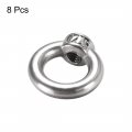 Uxcell Lifting Eye Nut M4 Female Thread 304 Stainless Steel Round Shape For Rope Fitting Pack Of 8