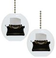 Set Of 2 Antique Typewriter Solid Ceramic Fan Pulls 