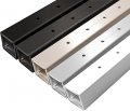 Aluminum Deck Top Mount Terminal End Post With 13 Holes Predrilled 49 Inch Tall Cut To Height For Cable Railing Systems Powder 