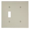 Leviton 80706-t 2-gang 1-toggle 1-blank Device Combination Wallplate Standard Size Light Almond 