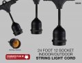 132w Led String Light 12 Socketed Cord And Plug Only-288 Inches Length 1 77 Wide