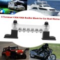 6 Terminal Busbar Block With Stainless Steel Screws Nylon Flame Retardant Material For Car Boat Marine Power Distribution