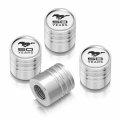 Ipick Image For Ford Mustang 50 Years White On Silver Aluminum Cylinder-style Tire Valve Stem Caps