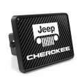 Ipick Image Compatible With Jeep Cherokee Uv Graphic Carbon Fiber Look Metal Face-plate On Abs Plastic 2 Tow Hitch Cover