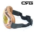 Crg Sports Vintage Aviator Pilot Style Motorcycle Cruiser Scooter Goggle T12 T12nyn Yellow Lens Copper Color Frame Brown 