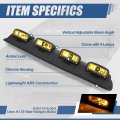Auto Dynasty Universal Front Top Roof Mounted Driving Fog Light Lamps With Switch And Wiring Harness Black Frame Amber Lens