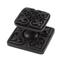 Vicenza Designs K1300 Fleur De Lis Knob With Square Backplate Large Oil-rubbed Bronze 