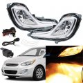 Wflnhb Fog Lights Assembly Replacement For 2012-2016 Accent With Bulbs Harness Switch Kit Driving Lamps Driver And Passenger