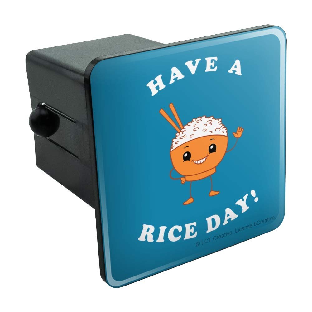 Graphics More Have A Rice Day Nice Bowl Funny Humor Tow Trailer Hitch Cover Plug Insert